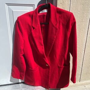 Red blazer with gold buttons, great for dressing up or down #preppy #glam